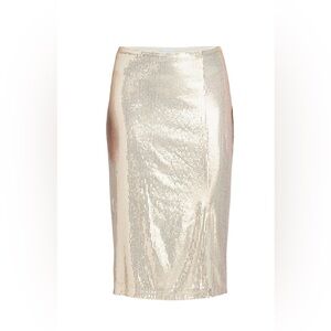 Sequin skirt with side slit